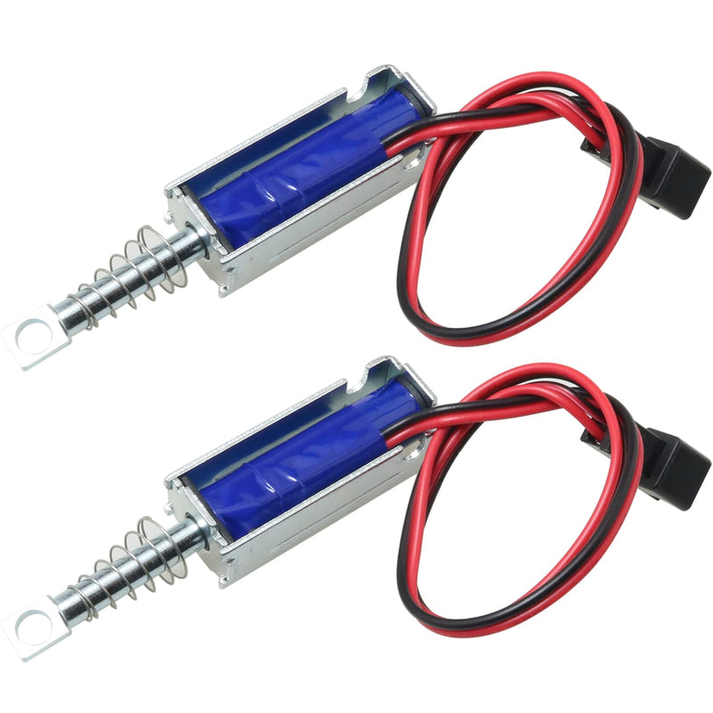 [Australia - AusPower] - 2Pcs SM0537 DC12V-2A 5N Push Pull Type Open Frame Solenoid Electromagnet, 10mm 