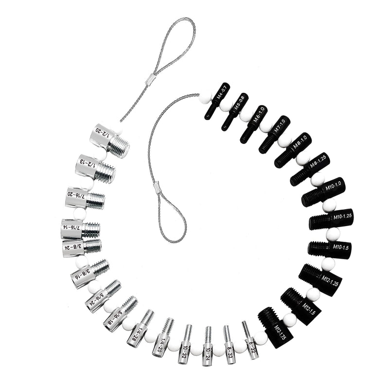[Australia - AusPower] - Nut and Bolt Thread Checker (Inch & Metric) - 26/44 Male/Female Thread Identifier Gauges - 14 Inch & 12 Metric Sizes (26 Gauges-14 Inch & 12 Metric) 26 Gauges-14 Inch & 12 Metric 