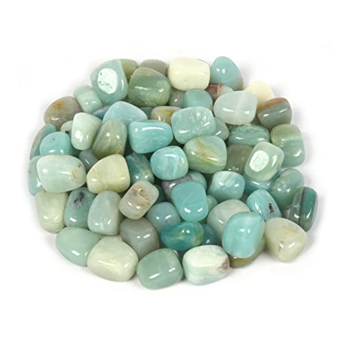 Justinstones 100 Grams Small Amazonite Tumbled Stone Specimen Collection Pocket Worry Healing Crystal Home Decorations