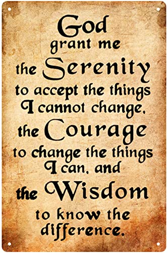 god grant me the serenity tin sign Vintage metal signs Christian Wall Art Serenity Prayer sign 6x8 inches A3 6"x8"