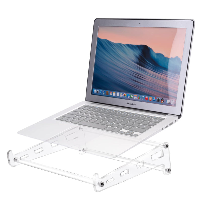 [Australia - AusPower] - QUPIVA Acrylic Laptop Stand for Desk, Clear Ventilated Computer Stand Holder for Desk, Ergonomic Acrylic Sturdy Laptop Riser Compatible with MacBook Air Pro Dell XPS HP Lenovo Thinkpad ASUS 9-16 Inch 