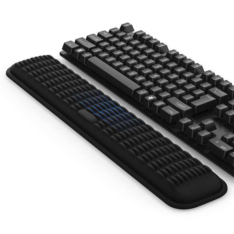 [Australia - AusPower] - MEKASS Keyboard Wrist Rest, Soft Memory Foam Wrist Support for Keyboard, Keyboard Pad for Hand and Wrist Pain Relief, Keyboard Wrist Pad for Long Hours of Work, Gaming, Studying（Classic Black） 