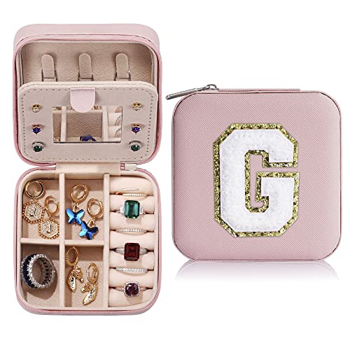 Parima Gifts for Girls - Jewelry Box for Girls Fashion, Travel Jewelry Case Organizer Box for Teen Girl Gifts | Birthday Gift - Letter G, Pink