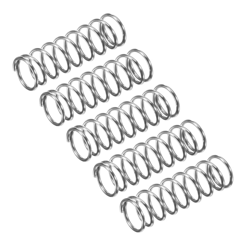 [Australia - AusPower] - uxcell Compression Spring, 5Pcs 304 Stainless Steel, 8mm OD, 0.8mm Wire Size, 25mm Free Length, Silver Tone 8x0.8x25mm 