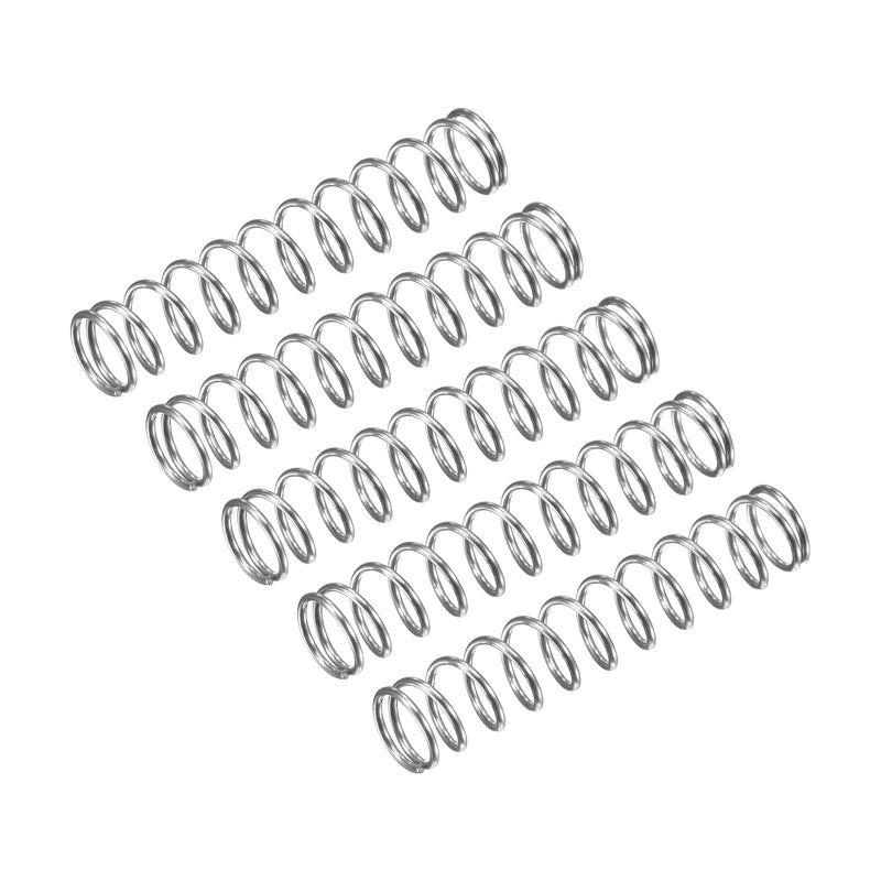 [Australia - AusPower] - uxcell Compression Spring, 5Pcs 304 Stainless Steel, 5mm OD, 0.5mm Wire Size, 25mm Free Length, Silver Tone 5x0.5x25mm 