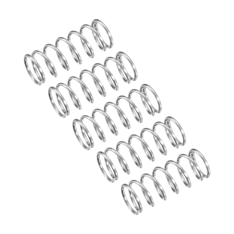[Australia - AusPower] - uxcell Compression Spring, 5Pcs 304 Stainless Steel, 6mm OD, 0.6mm Wire Size, 15mm Free Length, Silver Tone 6x0.6x15mm 