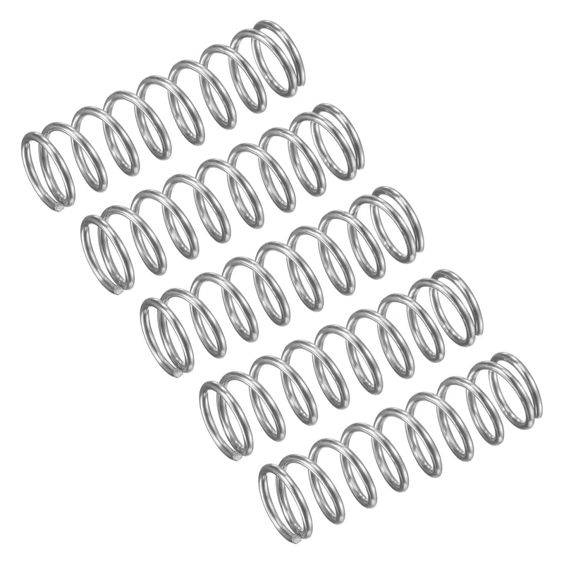 [Australia - AusPower] - uxcell Compression Spring, 5Pcs 304 Stainless Steel, 9mm OD, 1mm Wire Size, 30mm Free Length, Silver Tone 9x1x30mm 