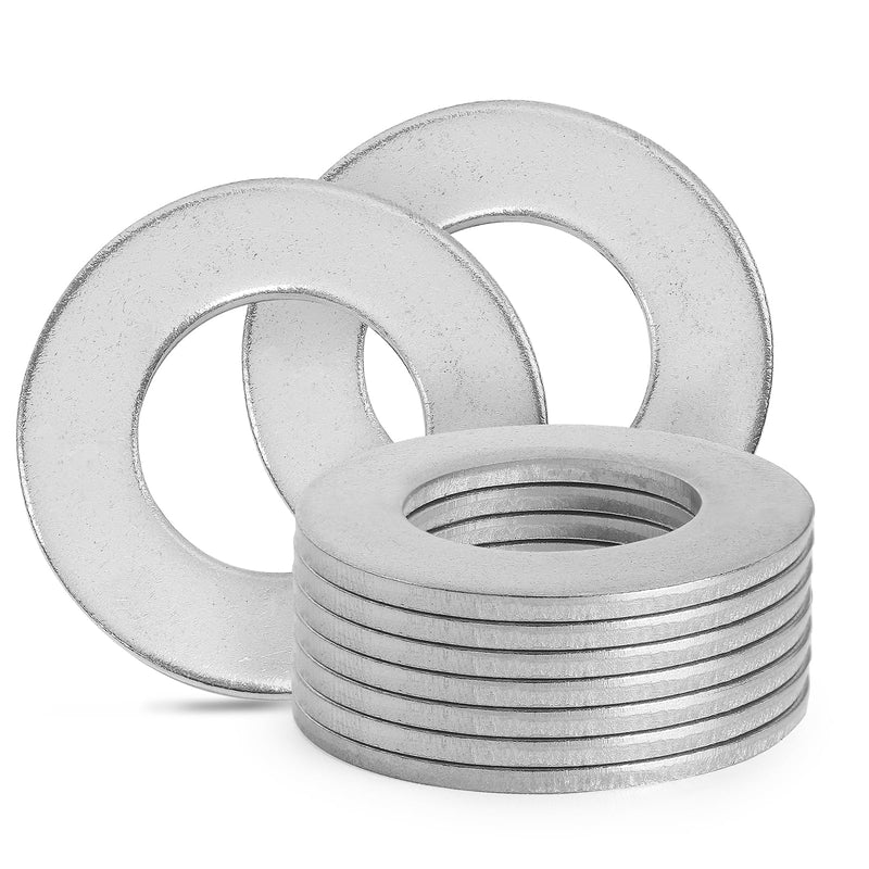 [Australia - AusPower] - 1" Stainless Steel Flat Washers - 2" Outside Diameter, 304?18-8?Stainless Steel Washers Metal Washers for Screws Bolts, Pack of 10 1" x 2" 