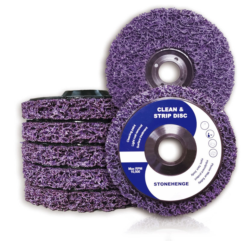 [Australia - AusPower] - 5 PCS - Paint Stripping Wheel Disc Abrasive, Remove Paint Coating Rust Welds Oxidation - Efficient Strip Disc for Metal Surface Preparation & Angle Grinding - (5" x 7/8") 5" x 7/8" Purple 
