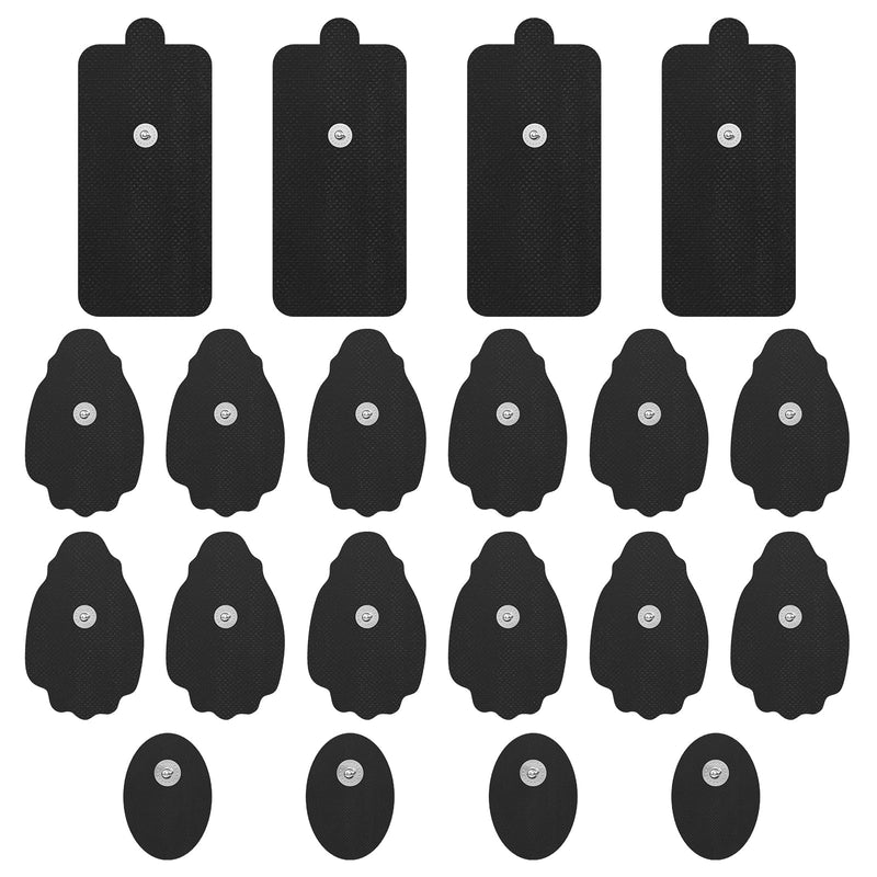 [Australia - AusPower] - TENS Unit Electrode Pads NURSAL 20 Pack 3.5mm Snap EMS Replacement Pads for Electrotherapy Reuse More Than 30 Times, Compatible with MEDVICE,Belifu TENS Machine Black 