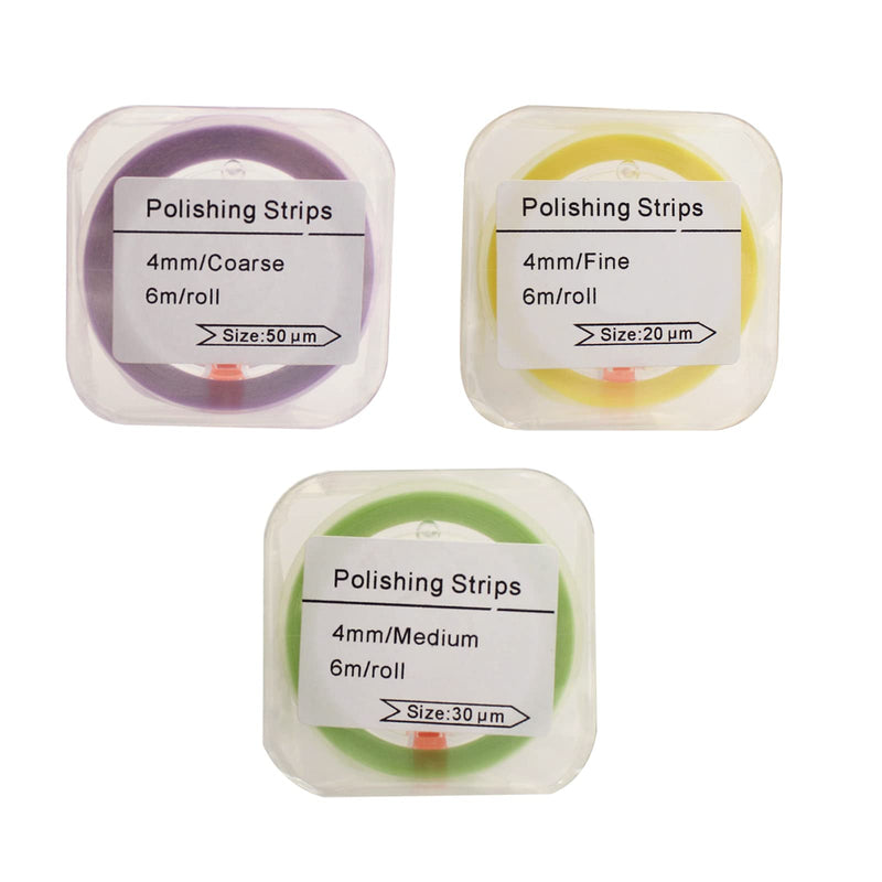 [Australia - AusPower] - 3 Rolls Dental Polishing Strip,Resin Polishing Strip for Adjacent surface polishing,6m/Roll(Coarse+Medium+Fine) 