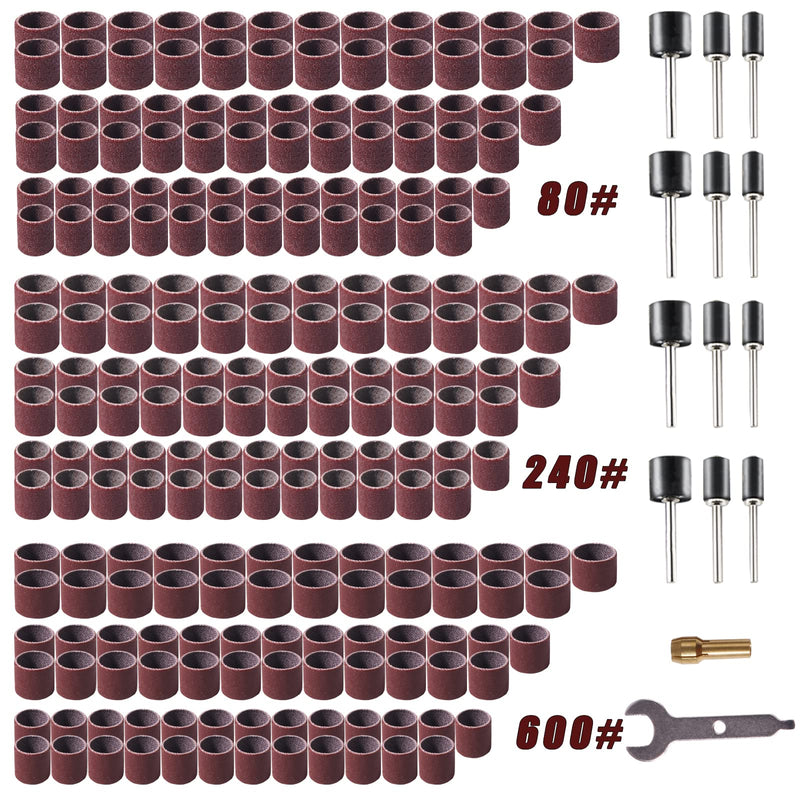 [Australia - AusPower] - 239pcs Sanding Drums Set,Rotary Tool Sanding Drums, Sanding Bits Sander Accessories for Dremel Rotary Tool Drill Woodworking 80grit,240grit,600grit 80grit?240grit?600grit 