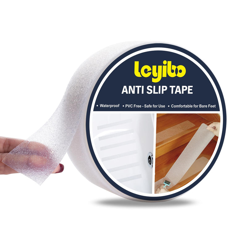 Anti Slip Tape Clear Waterproof Outdoor/Indoor, 2" x 42Ft Non Slip Traction Grip Tape for Bathtubs, Boats, Stairs, Pools, Transparent, Soft, Comfortable for Bare Feet (2" X 42') 2” x 42' 1