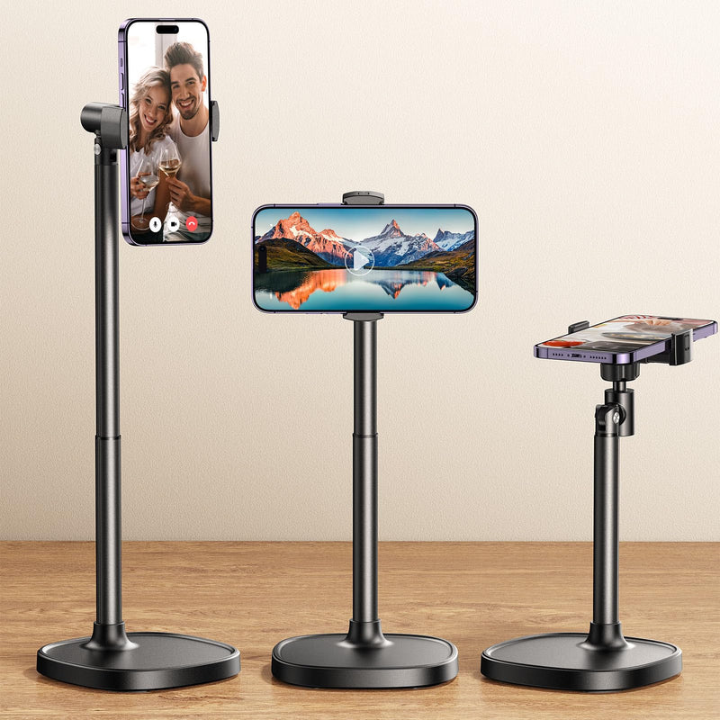 [Australia - AusPower] - DIMONCOAT Cell Phone Stand, Angle Height Adjustable Phone Stand for Desk, Cell Phone Holder, Aluminum Alloy Desk Universal Phone Stand Recording, Retractable iPhone Stand, Phone Holder Stand Office 