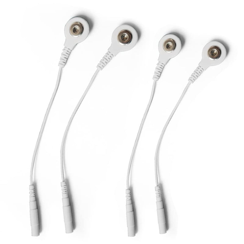 [Australia - AusPower] - 4 Pcs Electrode Lead Wire Adapters, Convert 2mm Pin to 3.5mm Snap - Compatible with TENS EMS Units 