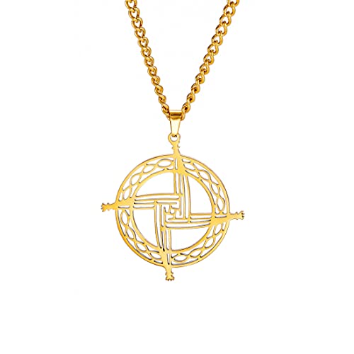 St Brigid's Cross Saint Bridget Necklace Traditional Irish Celtic Cross Pendant Amulet Christian Pagan Religious Jewellery Woman Man Gift gold