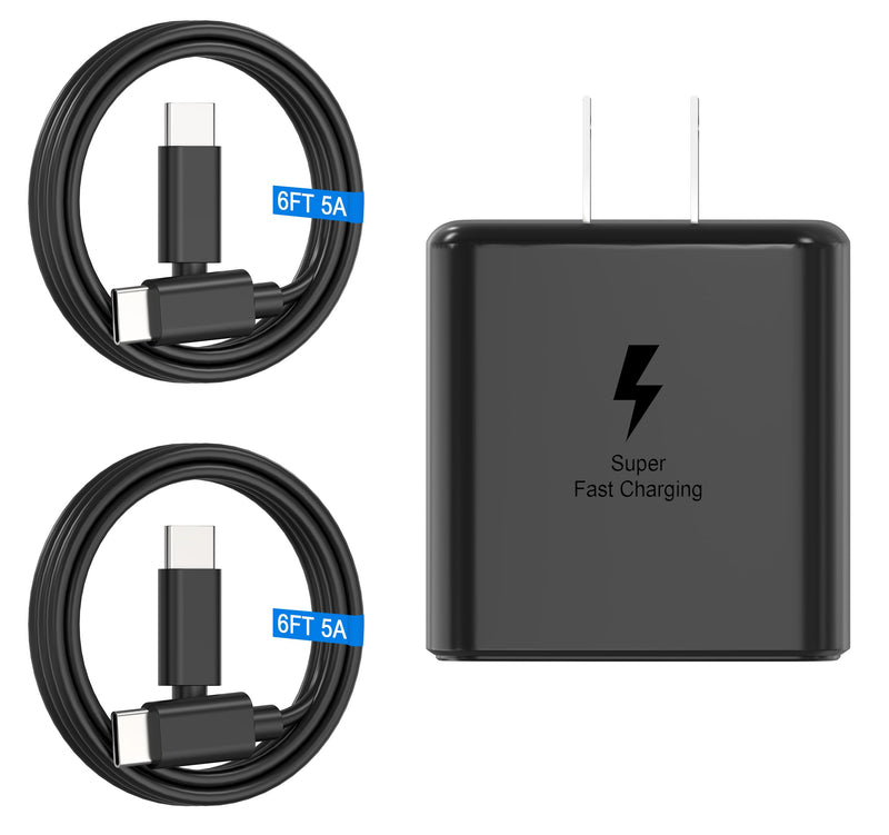 [Australia - AusPower] - [2 Cable] 45W Samsung USB-C Super Fast Charger Type C Wall Android Phone Charger for Samsung Galaxy s23 Ultra Fast Charging S23/S22/S22 Ultra/Z Fold 4,Z Flip 4/Note 10/20/Galaxy Tab S8+/S7+,6FT Cable 45W 6FT 1 PACK(2 Cable) 