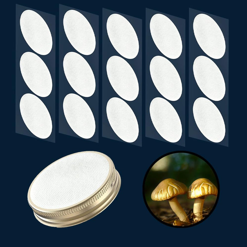 [Australia - AusPower] - Mushroom Growing Supplies 0.25 ?m - 15Pcs 65mm Filter Filter Disc Mushroom Applied Under Wide Mouth Jar Lid for Mushroom Cultivation 