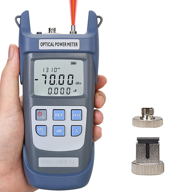 [Australia - AusPower] - Fiber Optical Power Meter with 1mW Light Source SC FC Connector, -70~10dBm, 10 Optic Wave Length, Optic Test Equipment for CCTV Communication Engineering 