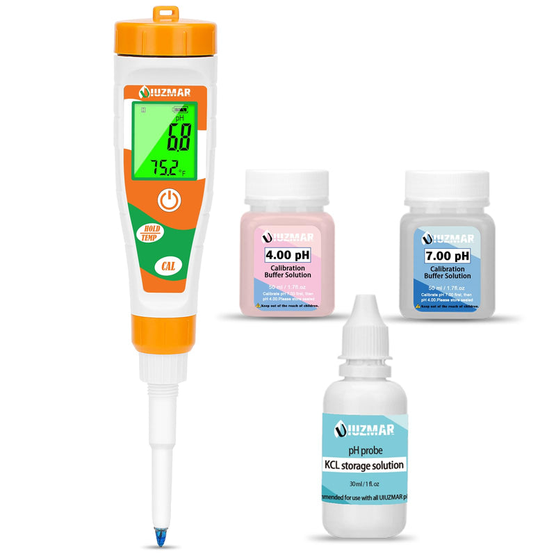 [Australia - AusPower] - pH Tester for Food Digital pH Meter for Sourdough Starter and Dough Spear Sensor Food pH Kit Works for Fermented Sausages Cheese Sushi Rice Canned Jam Soapmaking and Other Solid Semi-solid 