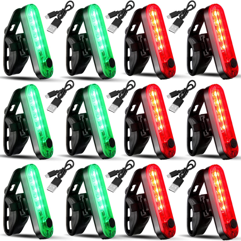Treela 12 Pieces Battery Boat Navigation Lights Battery Powered Kayak Lights for Night Operated Boat SternLed Boats Safety for Pontoon,Dinghy 4 Types Flashing Mode Red, Green