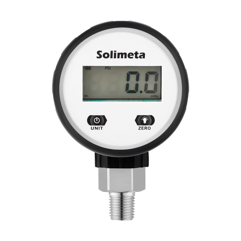 [Australia - AusPower] - Solimeta Digital Vacuum Pressure Gauge, 2-1/2" Dial Size, 1/4" NPT Lower Mount, -15 psi-0 -15 psi -0 
