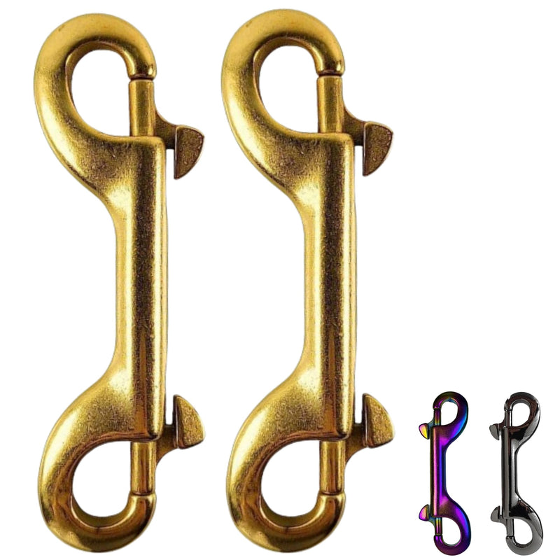 [Australia - AusPower] - Marine Grade 4" (100mm) Double Ended Clips/Bolt Snaps with SS316 Spring 4" (100mm) 18K Gold on Stainless Steel - 2pk 