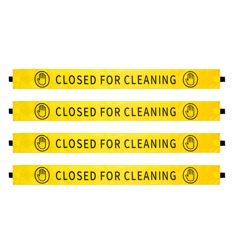 4 Pcs Restroom Closed for Cleaning Sign with Magnetic Ends Magnetic Bathroom Cleaning Sign Cleaning Banner for Door Cleaning In Progress Sign 42×3.5 In