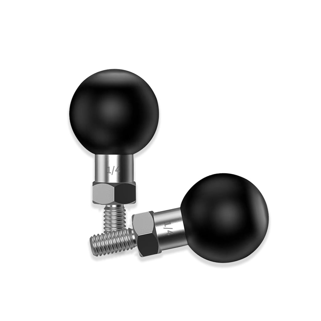 [Australia - AusPower] - 1 inch Ball Mount Holder with Threaded Bolt 1/4 - 20 Compatible with RAM Mounts B Size Double Socket Arm(M1/4-2pc) 1/4 "-20stainless steel screw×2 