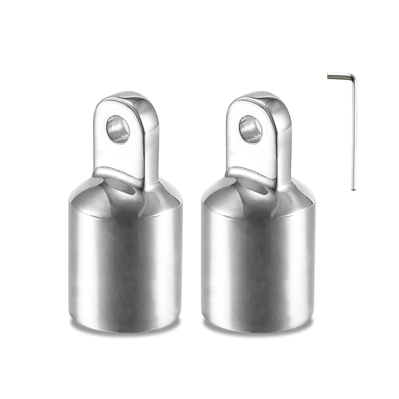 TINGZHIGO 2 Pcs 316 Stainless Steel Bimini Top Eye End Cap Fits 3/4" or 7/8" or 1" or 1-1/4" (4 Sizes) Round Tubing, Heavy Duty Marine Bimini Top Fitting Hardware 1-1/4 inch