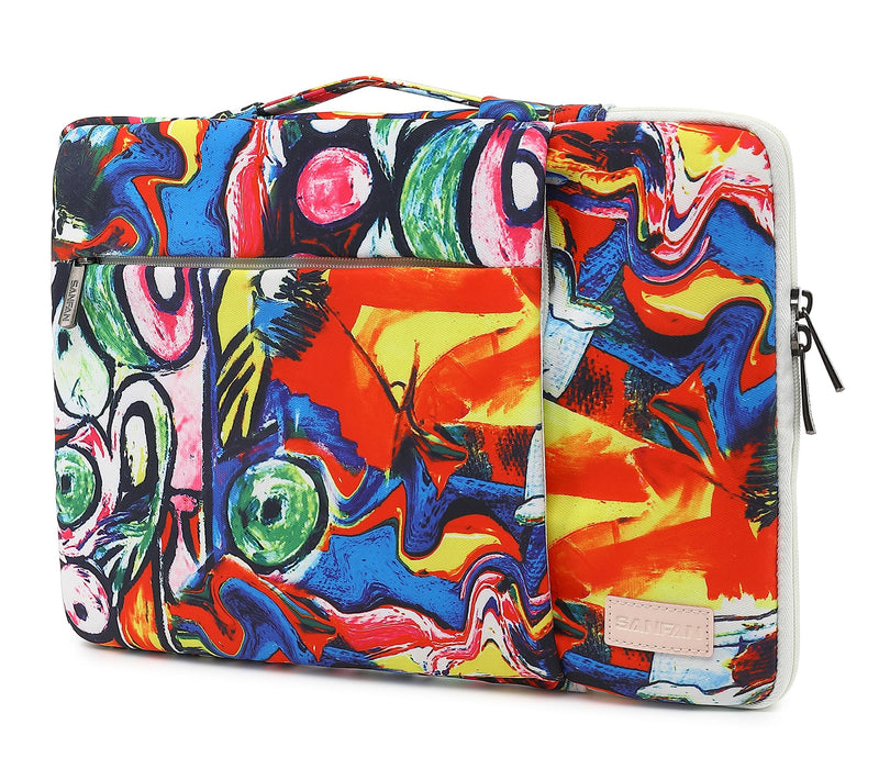 [Australia - AusPower] - SANFAN 360° Protective Laptop Sleeve Case Bag with 2 Pockets,Laptop Cover with Handle and Luggage Strap for MacBook Pro 16 inch and 15 inch-15.6 inch Laptop (Graffiti) Graffiti 