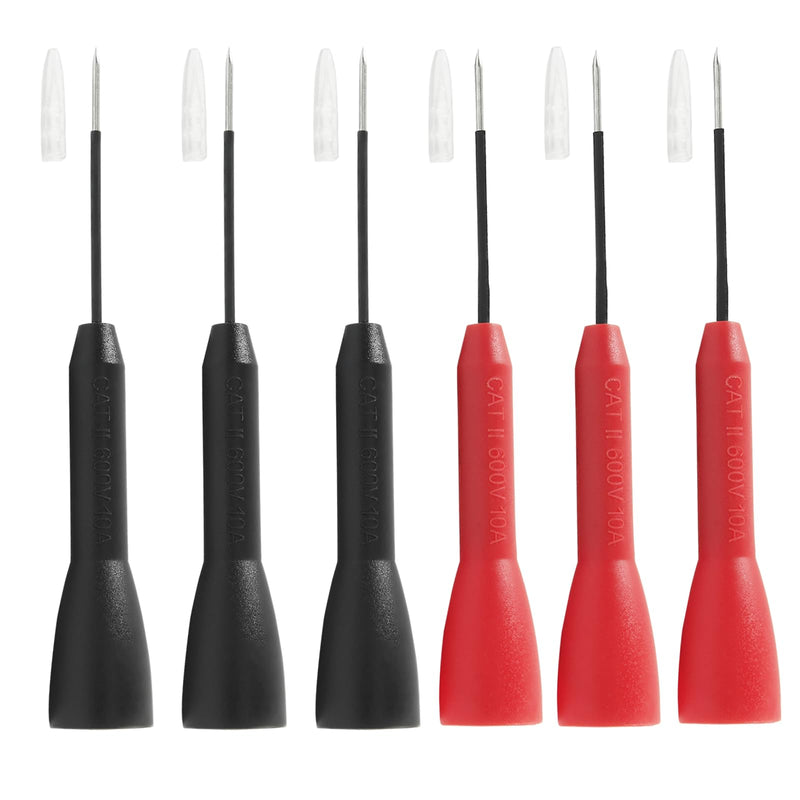 [Australia - AusPower] - Litoexpe 6 Pieces 2mm Needle Test Probes, 600V/10A Non-Destructive Multimeter Test for Fluke Leads tl71 tl75 6 Pcs 