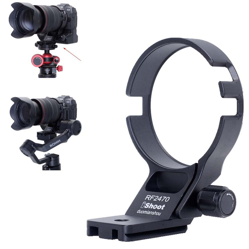 [Australia - AusPower] - iShoot CNC Metal Tripod Mount Ring Lens Collar Compatible with Canon RF 24-70mm F2.8L is USM, Lens Support Holder Bracket Bottom is Arca-Swiss Fit Quick Release Plate Dovetail Groove 