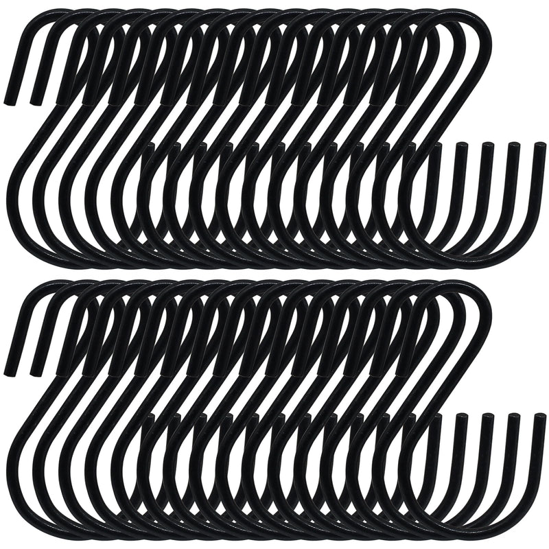 [Australia - AusPower] - 120pcs Mini S Hooks for Hanging Plants Clothes, Small S-Hooks Heavy Duty, Metal S Shaped Hooks, Black S-Shaped Hook, 1 Inch/26mm 120pcs 