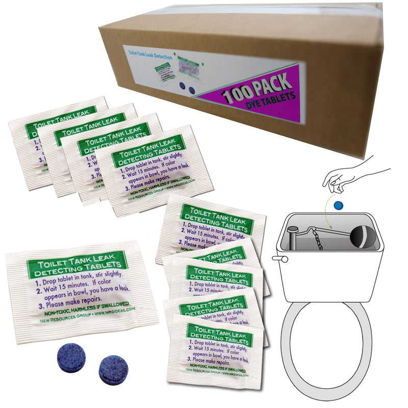 New Resources Group Blue Dye Leak Tablets Toilet Detection Multi-Use Test Tracer 2-Packs Silent Leaks (100) 100