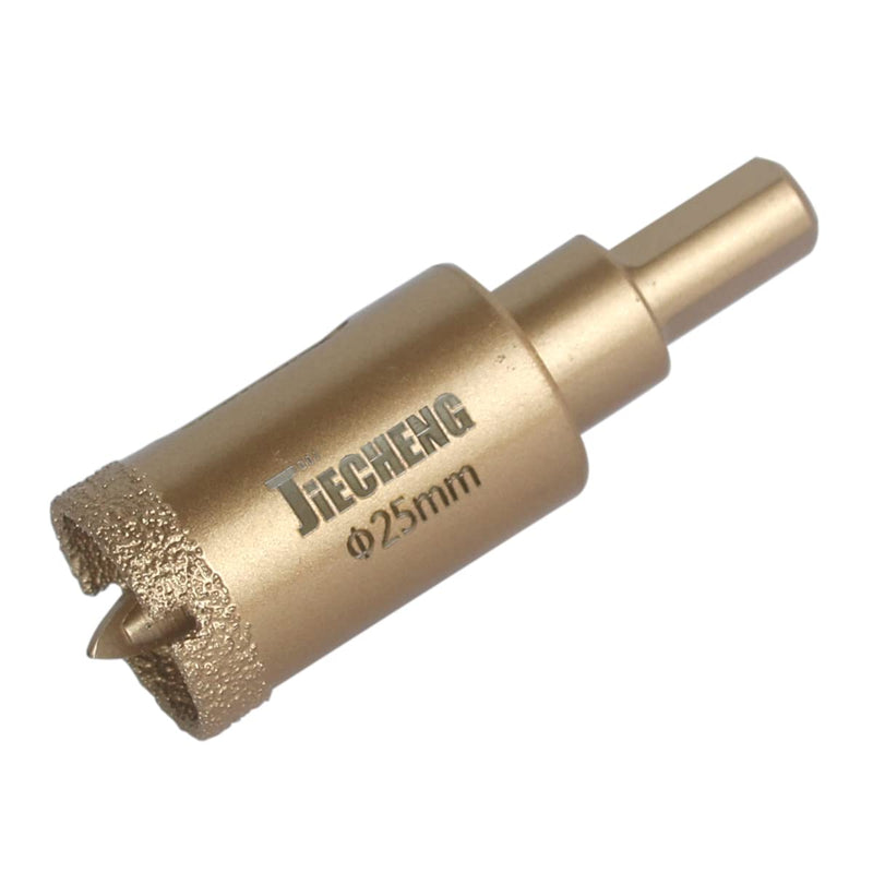 [Australia - AusPower] - Brazed Diamond 1 inch Hole Saw with Center Drill Bit for Ceramic,Porcelain,Tile,Glass,Granite Quartz,Marble,Gemstone,Dry Drilling 25mm 25mm(1") 