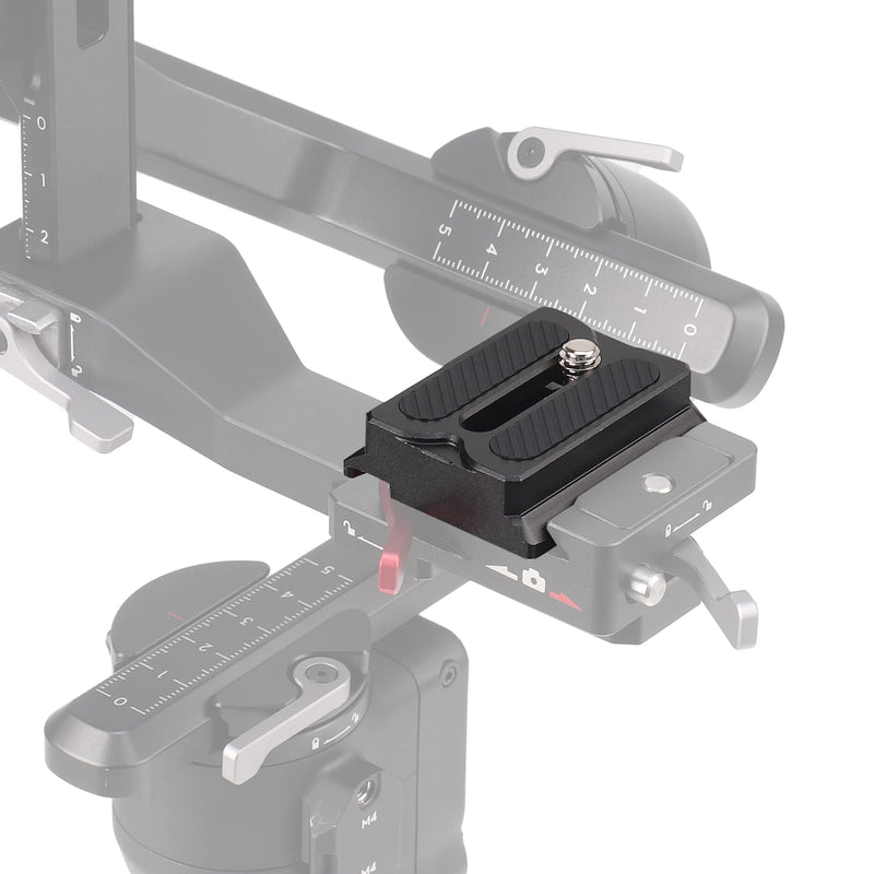[Australia - AusPower] - FocusFoto Upper Quick Release Baseplate QR Plate for DJI Ronin RS3 Mini Gimbal Stabilizer, Compatible with RS2 RSC2 RS3 Pro Arca-Swiss Standard Camera Tripod Ballhead 