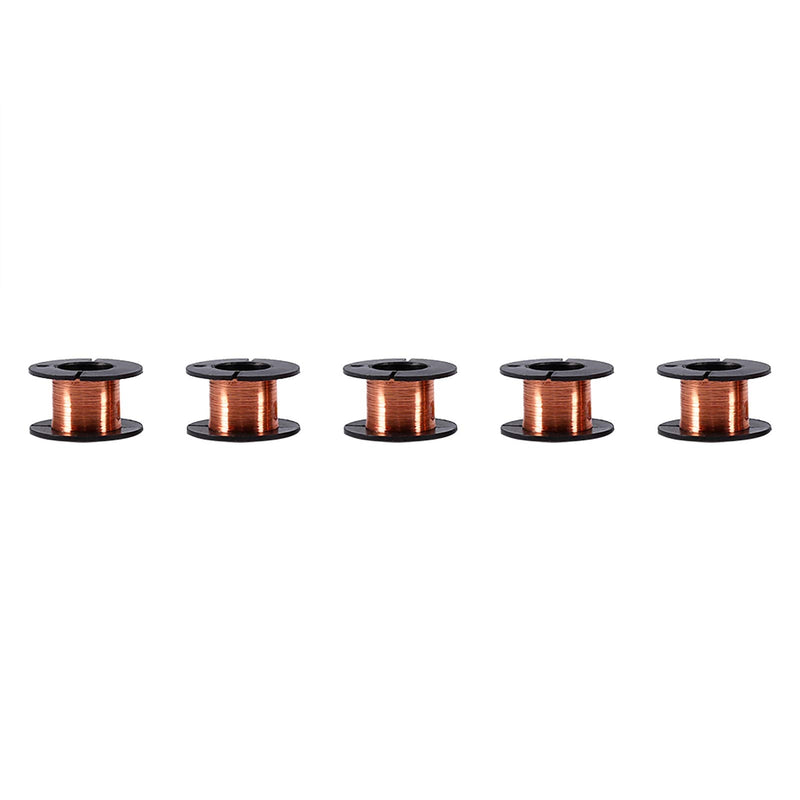 [Australia - AusPower] - 0.1mm Copper Wire, 5PCS Enameled Jumper Wire Enamele Magnet Winding Electrical Conductivity Insulation Enamelled Repair Line Connecting Precision Motherboard Soldering Transformer Inductors 