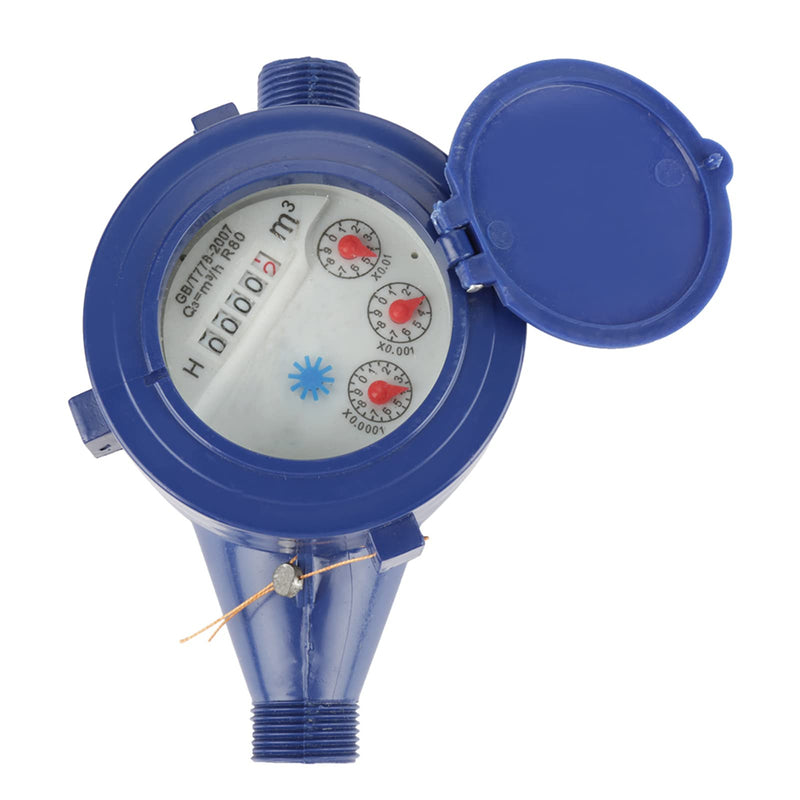 [Australia - AusPower] - Water Meter, DN15 Plastic Cold Water Meter Water Wet Measuring Tool for Home Garden 