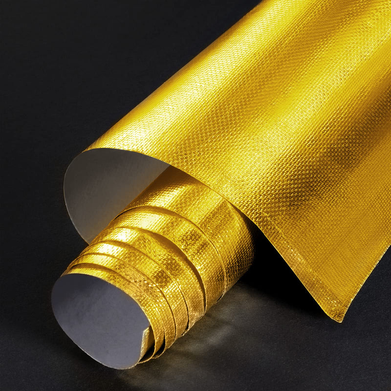 BBTO Heat Reflective Sheet Adhesive Backed Aluminized Fiberglass Heat Shield Tape Protection Barrier Heat Shield Resistant Material for Hose and Auto Use Heat Insulation Sheet(Gold, 48 x 71 Inch) Gold