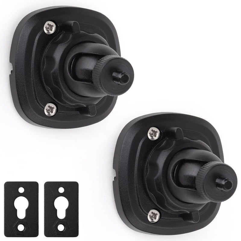 [Australia - AusPower] - Mippko 2 Pack Speaker Wall Mount Holder for 1/4"-20 Threaded Keyhole,2 Pack Adaptors Compatible with Non 1/4"-20 Threaded Screw Holes,360°Rotation Adjustment Aluminum Alloy Mount,Black With Adapter 