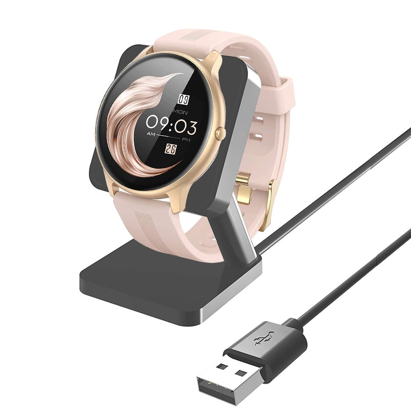 [Australia - AusPower] - Compatible with AGPTEK Smart Watch Charger,Lamshaw Charging Stand Desk Holder Charging Dock Station Compatible with AGPTEK LW11 Smart Watch 1.3 Inches (Black) Black 