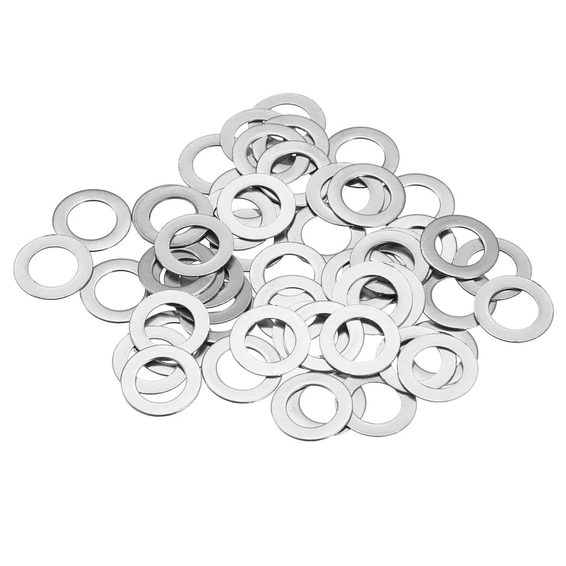 [Australia - AusPower] - uxcell M6 304 Stainless Steel Flat Washers, 50pcs 6x10x0.5mm Ultra Thin Flat Spacers for Screw Bolt, Electronic Repair, Automotive 50 