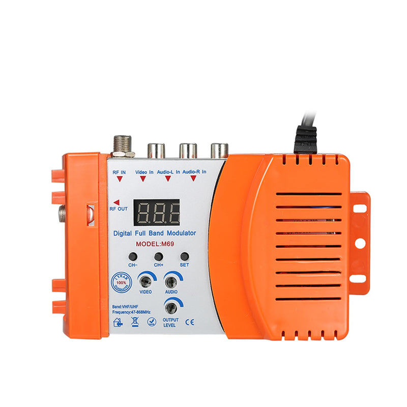[Australia - AusPower] - Modulator RF Converter, Weytoll Compact RF Modulator, Audio Video TV Converter, Demodulator Adapter w/Antenna in/Out & Channel Switch RHF UHF Signal Amplifier AC120V 