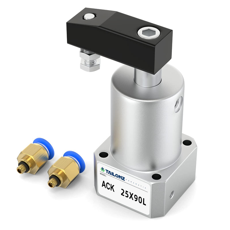[Australia - AusPower] - TAILONZ PNEUMATIC Left-Turn Cylinder Pneumatic Rotation Angle of 90 Degrees, Rotary Clamping Angle of The Lower Pressure Cylinder, Pressure Clamping Rotating Cylinder ACK25×90L 