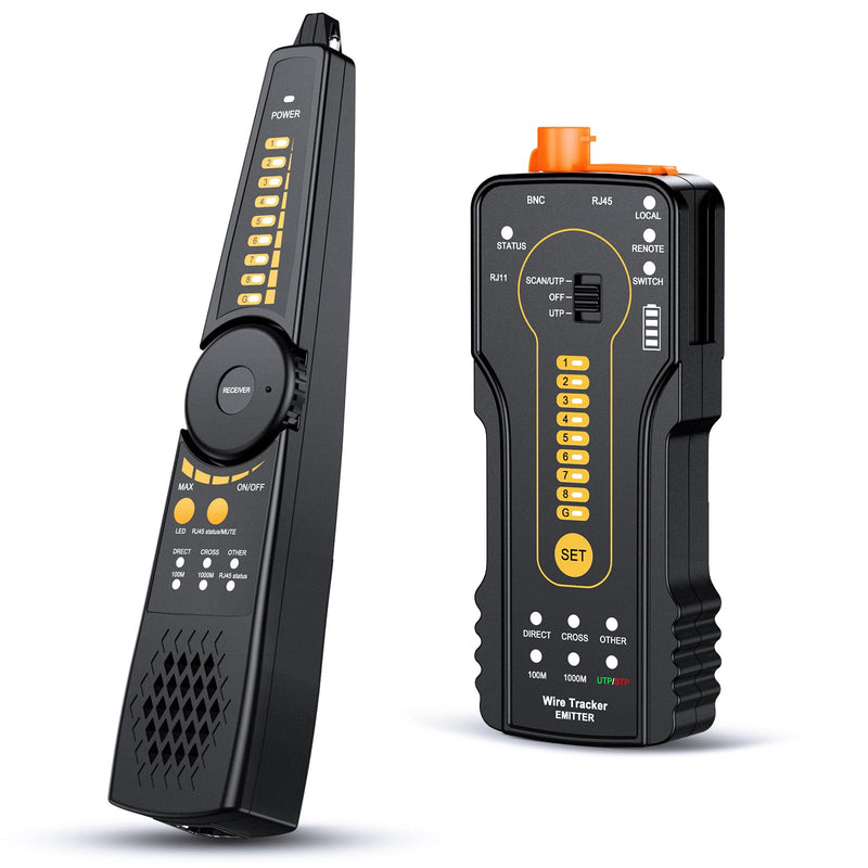 [Australia - AusPower] - Digital Cable Tracer Kit, Electop Anti-Interference Network Tester,RJ11 RJ45 UTP STP Ethernet Cable Tester, POE Tester Cable Toner for Telephone LAN Coax RVV Cable Elevator line 