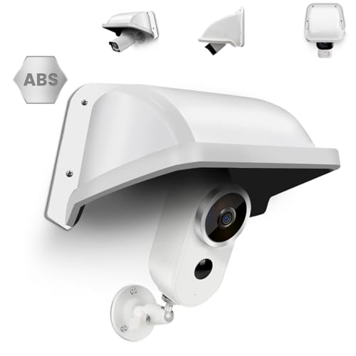 Universal Security Camera Cover Shield Sun Rain, Waterproof Protective Roof White 1 Pack