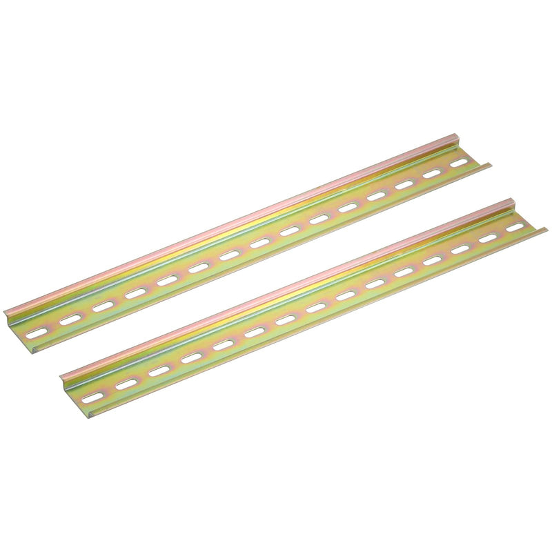 [Australia - AusPower] - MECCANIXITY 2 Pcs DIN Rail Slotted Iron Mounting Guide 16" Long 35mm Wide 7.5mm High Bronze Tone 400mmx35mmx7.5mm 