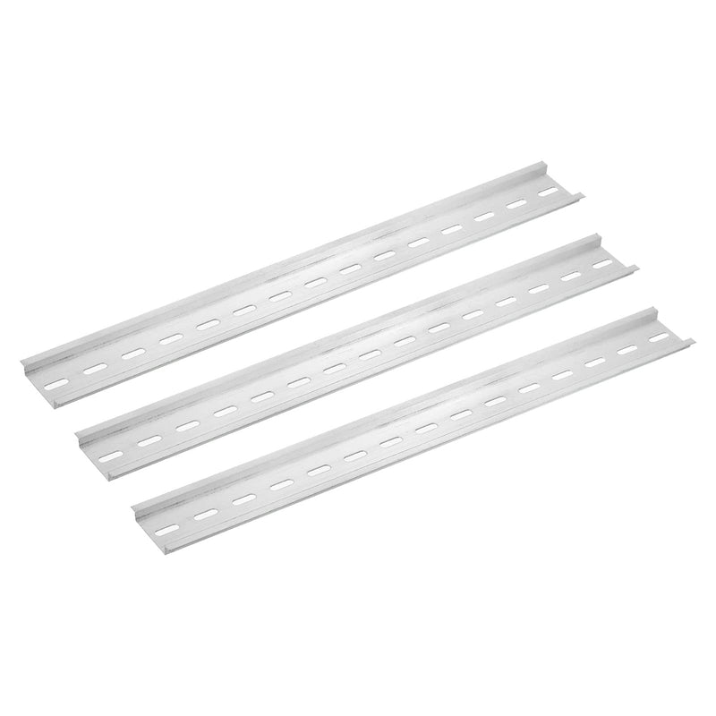 [Australia - AusPower] - MECCANIXITY 3 Pcs DIN Rail Slotted Aluminum Mounting Guide 20" Long 35mm Wide 7.5mm High Silver Tone 500mmx35mmx7.5mm 