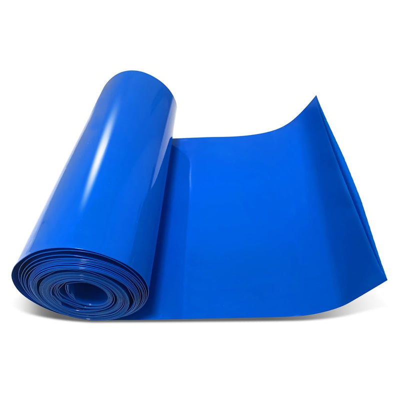 [Australia - AusPower] - Flat Width 7.9in(200mm) PVC Heat Shrink Wrap Tube for 18650 21700 Lithium Battery DIY Battery Packs Blue Length 9.9ft (3m) 3M(9.9ft) Length 200mm(7.9in) Flat Width 